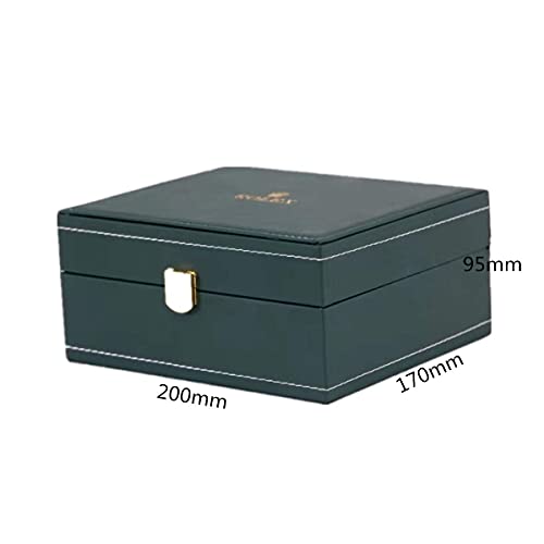 TENGGO Caja de Cuero Verde de PU Reloj de Empaquetado Caja de Reloj Caja de Presentación de Reloj para Rolex Cosmograph Daytona (No es Original)
