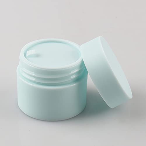 TIANZD 12 Pieza Azul Mate Tarro de Cosmética de Plástico 15 g Envases Cosmética Plástico 15 ml con Tapa Botella de Crema Tanque para Productos Cosméticos Cremas Ungüento con 6X Espátulas
