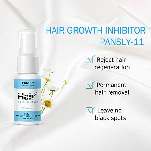 Tickas Spray Inhibidor del Cabello - Pansly 20Ml Inhibidor de Vello Depilación Permanente Piernas Axila Barba Blanda Stop Spray Sin Dolor