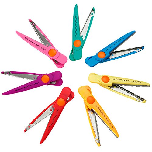 Tijeras para Manualidades Alpino Crea+ - Tijera con 8 Recambios y 8 Tipos de Corte - Perfecto para Uso Escolar y Manualidades para Niños - Colores Brillantes, Formas Originales