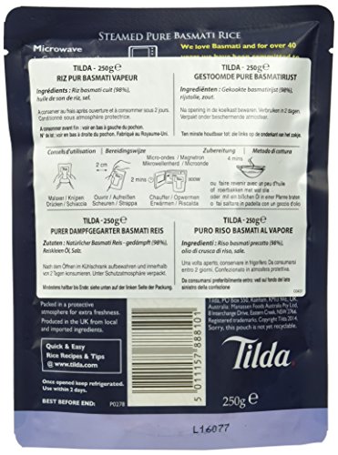 Tilda Arroz Basmati Al Vapor 250 g