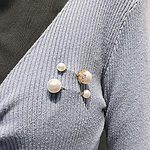 Tingz 10 Piezas Lady Perla Broches Perla Pin de Mujeres Clips Pin de seguridad de perlas Clips de Chal Suéter, Imperdibles Broches de Mujeres Clips Grandes para Ropa Faldas Fiesta la Vida Diaria