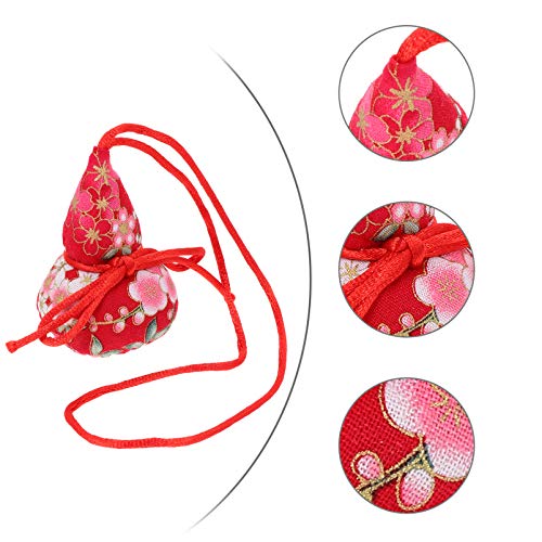 Tomaibaby Bolsita de Algodón Japonés Forma de Calabaza Bolsa Perfumada de Flores Secas para Cajones del Hogar Armario Fragancia Decoración de Fiesta Regalos de Cumpleaños (Rojo)