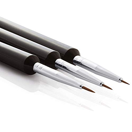 Tritart Set Pinceles de Detalle para Acuarela - Tamaño 0- 00- 000 - 3x Pincel de Cara para Pintar Miniaturas - Pinceles Finos para Pintura Acrilica o Acrilico , Oleo y Nail Art