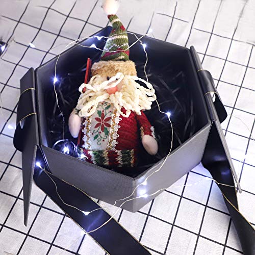TSLBW Caja de Regalo con Lazo de Lazo Decorativo Cajas de cartón para Regalo de cosméticos Caja de presentación para Navidad cumpleaños Vacaciones Boda día de San Valentín Aniversario (Negro)