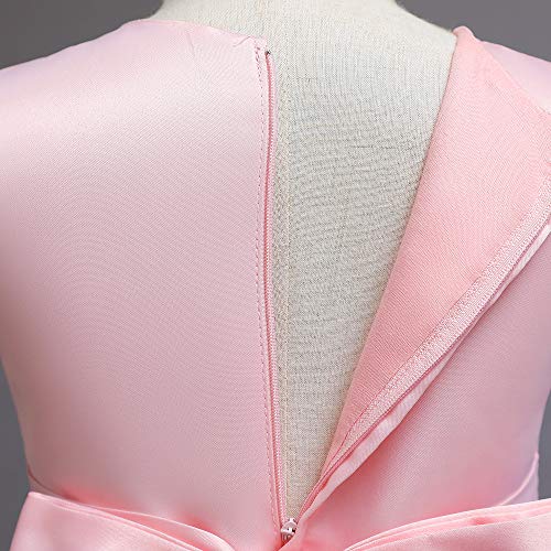 TTYAOVO Chicas Unicornio Fancy Vestido Princesa Flor Desfile de Niños Vestidos sin Mangas Volantes Vestido de Fiesta Talla(130) 5-6 años 719 Rosa