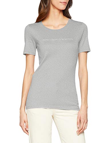 United Colors of Benetton T-Shirt Camiseta de Tirantes, Gris (Grigio Melange 501), Large para Mujer