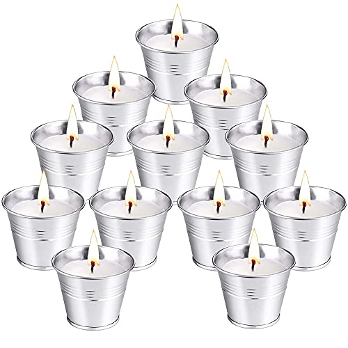 Velas Citronela Exterior Interior, SWCAMILA 12 Piezas 2OZ Velas Aromáticas de Cera de Soja Natural, Juego de Velas Perfumadas de Citronela para Jardín, Viaje, Patio, Picnic, Camping, Regalos de Verano