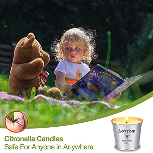Velas de Citronela Exterior, Aottom Juego de Vela Citronela Jardín, 100% Natural Candle Cera de Soja, Verano Regalo Vela Aromaticas Perfumada con Citronella,per camping/hogar/picnic/fiestas