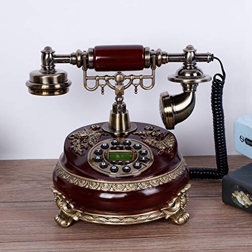 Venta Loca Teléfono Retro con Fecha, teléfono con Pantalla de Llamada Fsk y Dtmf de Soporte, Resina + Metal para Dormitorio, Sala de Estar