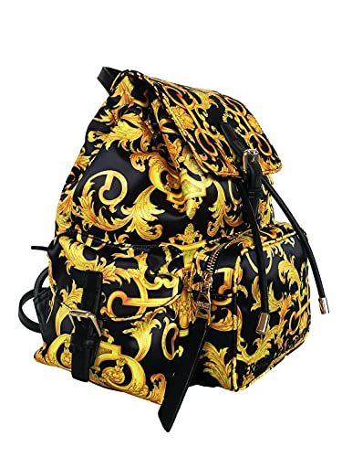 VERSACE JEANS COUTURE Mochila de mujer color negro estilo barroco