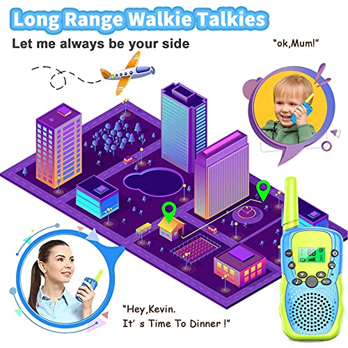 Walkie Talkie 3 Pack Niños Aisuo Juguetes para Niños Niñas de 3-8 Años 3 KM de Largo Alcance con 8 Canales, Regalos para Niños o Niñas Adolescentes de 5 a 12 Años