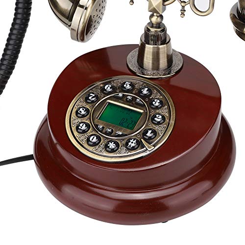 Wandisy Venta Loca Regalo De Abril Teléfono Antiguo, MS-6100B Estilo Europeo Retro Botón pulsador Dial de teléfono Teléfono de Escritorio Decoración para el hogar Clásico