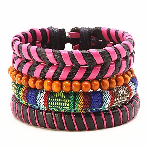WDAIJY Pulsera De Hombre，Los Hombres Pulsera Punk Vintage Cuerda Tejida Cordón Artesanal Cuero Pulseras Hombre Mujer Pulseras De Rock Femenino Homme Hombres Accesorios De Joyería