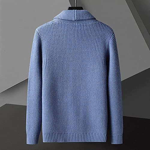 WGHJK Suéter de Cardigan de punto de color sólido otoño cuello en V Cardigan suéter for hombre suéter for hombre suéteres (Color : A, Size : EU S-M 65-72kg TX)