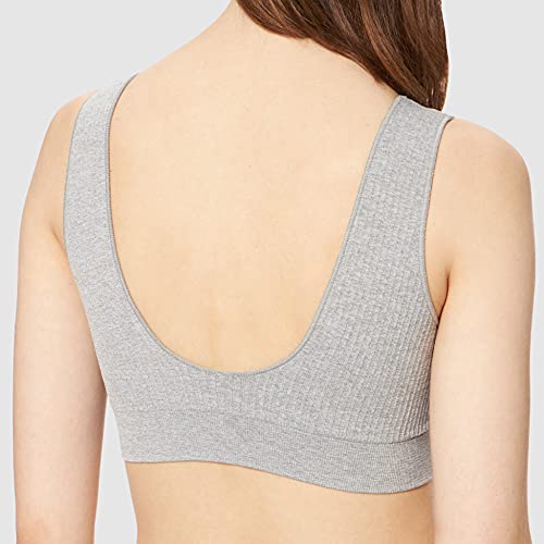 Women' Secret Sujetador TOP REMOVABLE PAD SUJE MUST 4342666 GRIS MEDIO ,L para Mujer