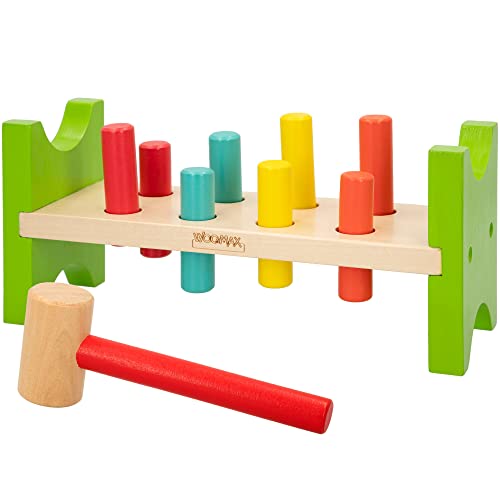 WOOMAX - Banco de madera con martillo WOOMAX (40999)