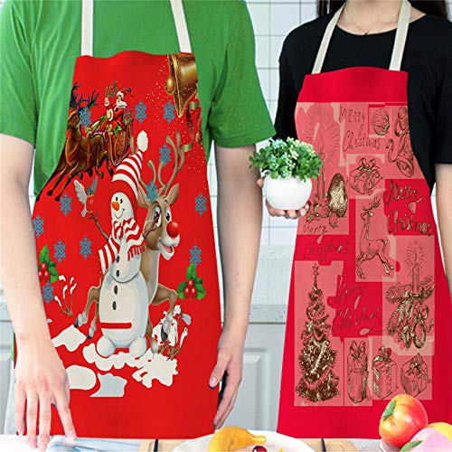 wsxcfyjh Delantal Cocina Baberos Delantales De Navidad De Lino De Algodón con Estampado De Animales Delantales De Cocina Unisex Cena Fiesta Cocina Delantal De Limpieza De Babero-9_66X47Cm_For_Adult