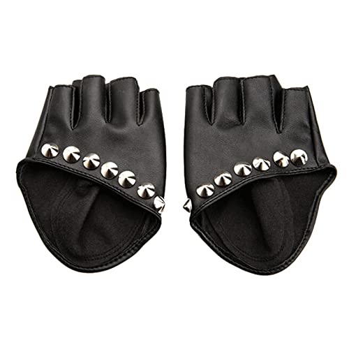 XIANGL Guantes Femeninos Moda Mujeres PU Motocicleta de Cuero Bicicleta Coche sin Dedos Actuaciones Guantes Guantes sin Dedos for la Aptitud (Color : Verde, Size : Gratis)