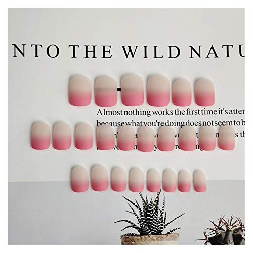 XIAOFANG A54 Melocotón Corto Degradado Color Chica con Productos de uñas Venta al por Mayor Fake Nail Patch One Drop