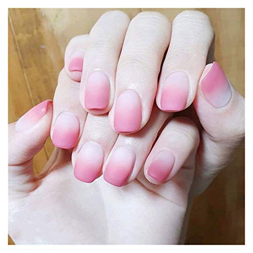 XIAOFANG A54 Melocotón Corto Degradado Color Chica con Productos de uñas Venta al por Mayor Fake Nail Patch One Drop