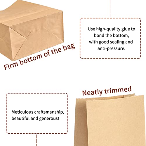 Xingsky Pack of 60 paper bags, small gift bags, brown kraft paper bags, bread bags, paper, sandwich bags, paper bags for sweets, kraft paper bag for food, sweets(9*15*28cm)