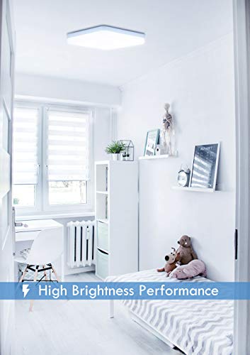 Yafido LED Lámpara de techo 36W Moderna Plafón LED luz de techo Cuadrado delgada 3240lm Blanco frío 6500K para Dormitorio Cocina Sala de estar Comedor Balcón Pasillo