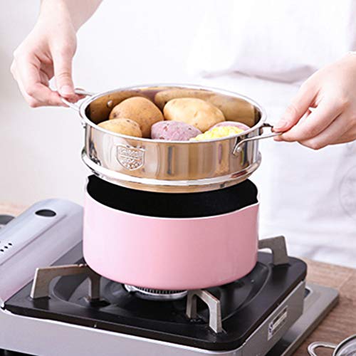 YARNOW Cesta de Vaporizador de Alimentos de Acero Inoxidable de 18Cm Cesta de Vaporizador de Bollos Cesta de Inserción Viga de Vaporizador Tradicional Apilable con Mango para Cocina