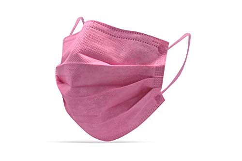 YINHONYUHE Mascarilla Quirúrgica Desechable Homologada, 50 Unidades, Color Rosa, CE BFE ≥98%, EN 14683:2019+AC:2019 Type IIR