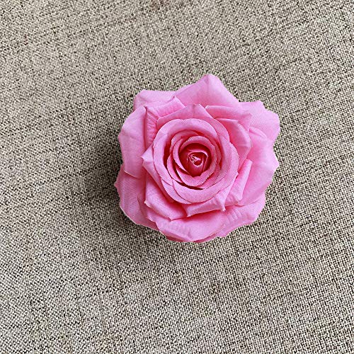 YIUNKH Pink Rose Flower 10cm Pink Fake Flower Decoración Artesanía Banquete De Boda Decoración De Bricolaje Pink Rose Flower Head Simulación Decoración Pink Rose Flor Pink Fake Flower