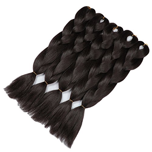 YMHPRIDE 5 unidades 24 pulgadas Kanekalon extensión del pelo trenzado sintético suave calidad luz negro Jumbo trenza