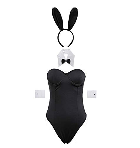 YUANMO Ropa interior de mujer Bunny Cosplay 5 piezas Disfraz perfecto para fiesta de rol, fiesta de Holloween