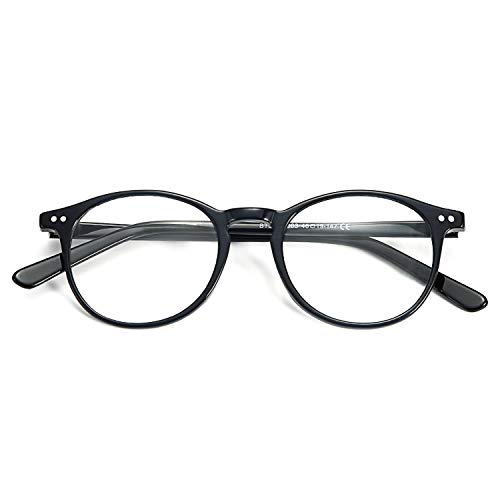 ZENOTTIC Montura de Gafas Redondas de Acetato para Hombres Mujeres Lente Transparentes