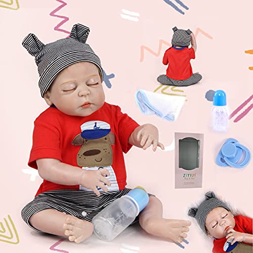 ZIYIUI Bebe Reborn Silicona Cuerpo Completo 20 Pulgadas 50cm Realistas Muñecas Reborn Bebe Reborn Niño Recien Nacidos Bebé Chico