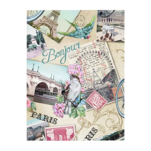 zsst Mantel rectangular vintage París paisaje romance oblongo mesa cubierta mesa cubierta fiesta comedor cocina decoración 54 x 72 pulgadas