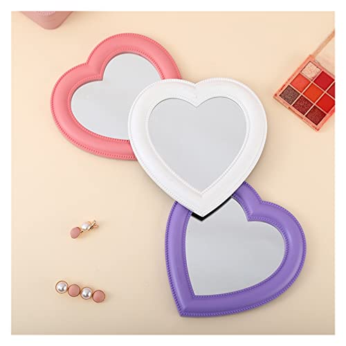 ZTHUACH Web Celebridad cosmético Espejo Decorativo Espejo niña corazón Estudiante Dormitorio Espejo portátil casa pequeño Espejo (Color : Paint Powder)
