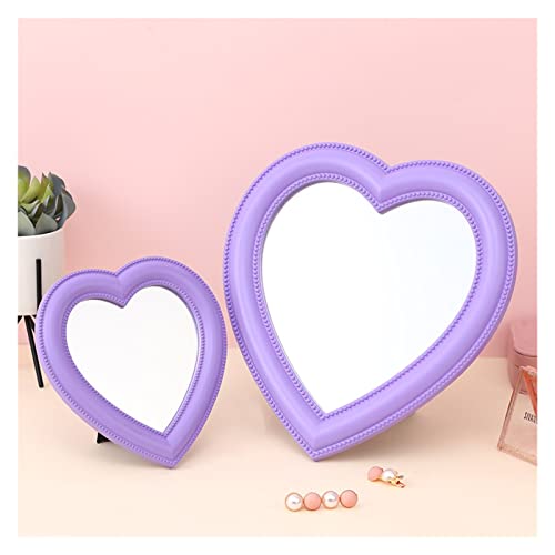 ZTHUACH Web Celebridad cosmético Espejo Decorativo Espejo niña corazón Estudiante Dormitorio Espejo portátil casa pequeño Espejo (Color : Paint Powder)