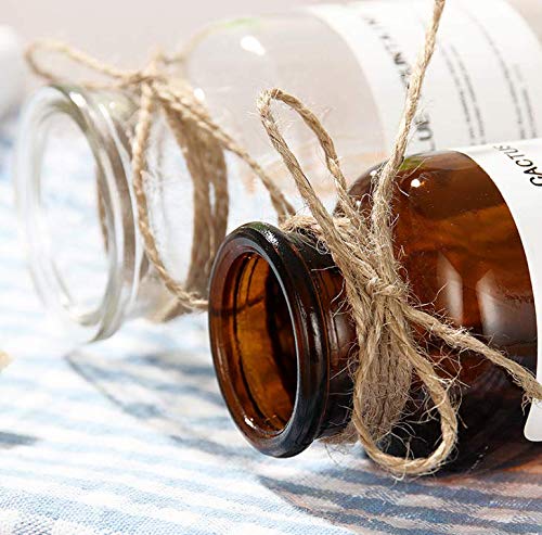 1 jarrón de vidrio ámbar de 500 ml jarrones de boticario tarros de vidrio decorativos jarrones de flores de cristal pequeños vintage con diseño creativo de cuerda para decoración del hogar boda fiesta
