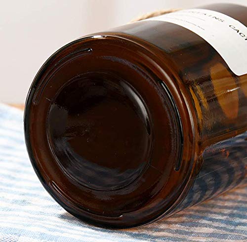 1 jarrón de vidrio ámbar de 500 ml/16 onzas, jarrones de boticario, tarros decorativos de vidrio, florero, botellas de medicina vintage con diseño creativo de cuerda para decoración de hogar