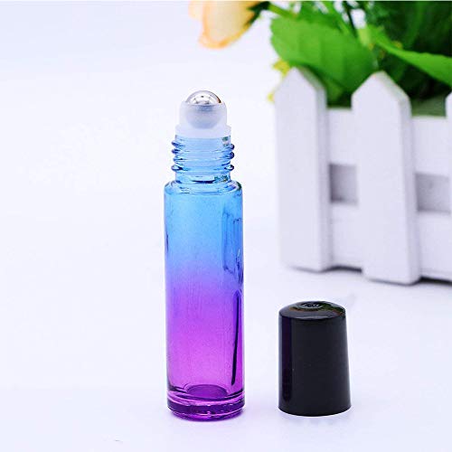 10 Botellas de Aceite Esencial de 10 ml, Botellas de Vidrio Gradiente, con Embudo, Abridor, Etiquetas, para Aceites Esenciales, Botellas de Perfume de Masaje