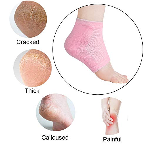 2 Pares de Calcetines Suaves de Gel Humectante para Recuperación y Suaviza de Piel Seca Agrietada de Pies, Hidratante Cuidado de los pies Exfoliante Dry Heel Pedicura.