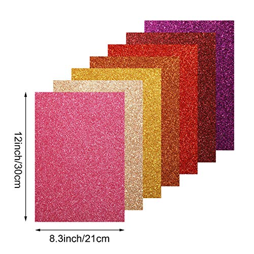 20 Hojas de Cuero Sintético Brillante Hojas de Tela de Cuero Falso PU para Navidad Vacaciones Manualidades Boda Costura Lazo de Pelo Clips de Pelo Favores Decoración, 8,3 x 11,8 Pulgadas