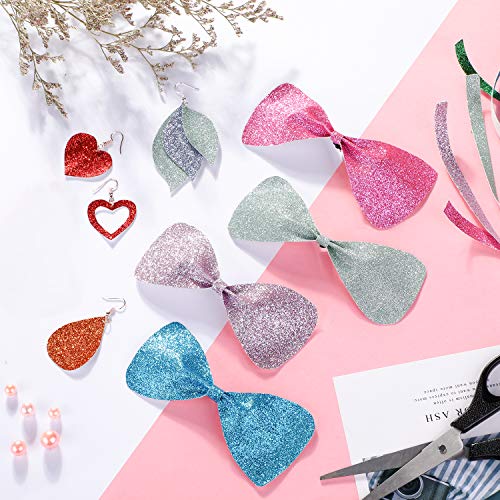 20 Hojas de Cuero Sintético Brillante Hojas de Tela de Cuero Falso PU para Navidad Vacaciones Manualidades Boda Costura Lazo de Pelo Clips de Pelo Favores Decoración, 8,3 x 11,8 Pulgadas