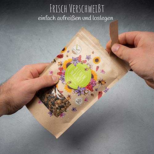 200 g de semillas de flores de prado para un pasto colorido de abejas - Mezcla de semillas de flores silvestres, llamativas y ricas en néctar para abejas y mariposas (guía electrónica GRATIS incluida)
