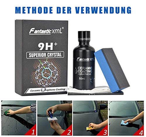 2020 de alto brillo 9H Nano Super Cerámica Automotriz Kit de revestimiento de coche, anti-arañazos, líquido hidrofóbico Pro Premium sellador de pintura, protección 50 ml