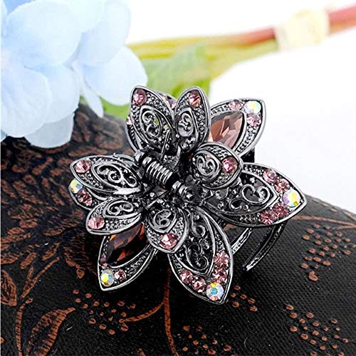 3 Piezas Horquilla Horquilla de Flor de Mariposa, Horquilla de Mariposa de Cristal Vintage, Horquilla de Mariposa de Cristal, adecuada Para la Vida Diaria, Fiesta, Boda, Baile, Etc