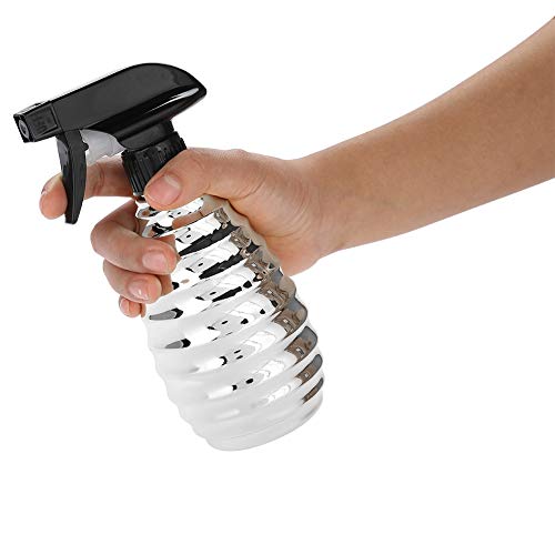 350ml Plástico Peluquería Spray Bottle Salon Barber Hair Tools Pulverizador de agua, Peluquería rellenable Water Sprayer Barber Spray Bottle Herramienta de corte de cabello para peluquería(Silver)