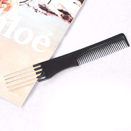 4 Pcs Peine Hueco Negro,Ahuecador De Carbono Negro,Se Utiliza Para Crear Peinados De Moda,19.3x2.6cm