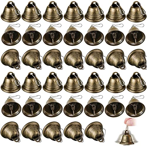 40Pzs Campana Pequeña Vintage, 42x38mm Campana de Bronce Vintage, Decoración de Campana Bricolaje, para Decoración del Hogar, Bodas, Decoración Festiva de Bricolaje,Adiestramiento Animal