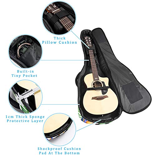 41/42 pulgadas guitarra acústica bolsa impermeable doble ajustable correa para el hombro Guitarras caso Gig bag rosa orquídeas y real